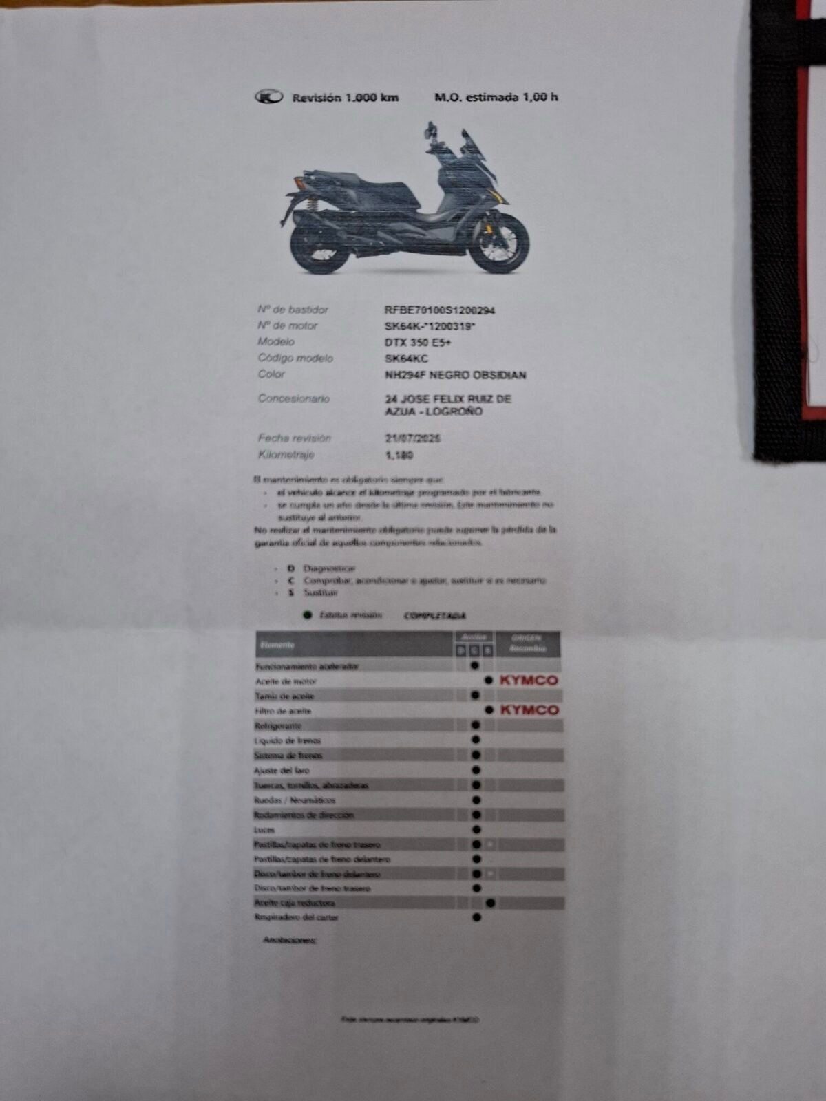 Kymco 350 scooter DTX